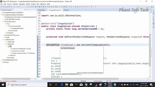 Image Uploading into database and file using java - 2 - Phani Soft Tech смотреть онлайн