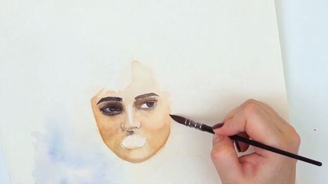 Portrait tips + speedpainting with voice (Watercolor painting) смотреть онлайн