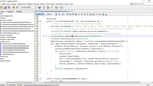 JavaFX CRUD MVC Parte 4 Gráfico Vendas por Mês смотреть онлайн