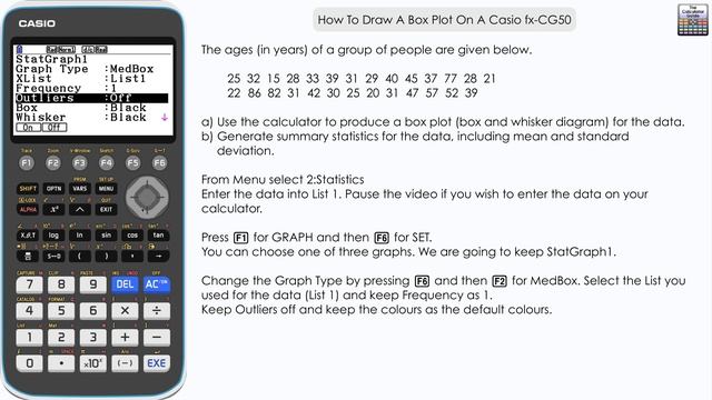How To Draw A Box Plot On A Casio fx-CG50 Calculator | Box & Whisker Diagram смотреть онлайн