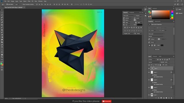 Abstract colors Gradient Effect in Adobe Photoshop | Illustrator | Day-2 смотреть онлайн