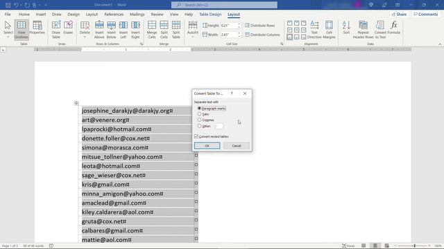 Convert Email Addresses from Microsoft Excel or Word Table to Use in Outlook | Semicolon List смотреть онлайн