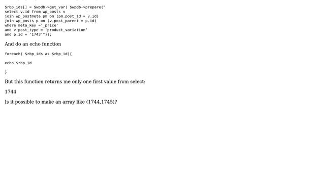 Databases: Put values from SELECT to php array смотреть онлайн