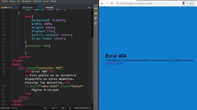 Como Personalizar la Página de Error 404 - .Htaccess | Html y Css смотреть онлайн