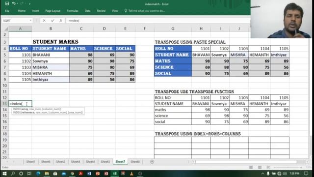 EXCEL LEVEL 2 PART 40 - TRANSPOSE TABLE USING INDEX+ROWS+COLUMNS смотреть онлайн