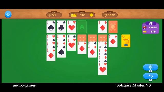 Solitaire Master VS (by Digital Melody Games) - free classic card game for Android - gameplay. смотреть онлайн