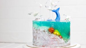 ТОРТ ОСТРОВ С ЖЕЛЕ. Тренд у кондитеров. СЕКРЕТЫ УКРАШЕНИЯ. Торт остров с желе и фигурками.