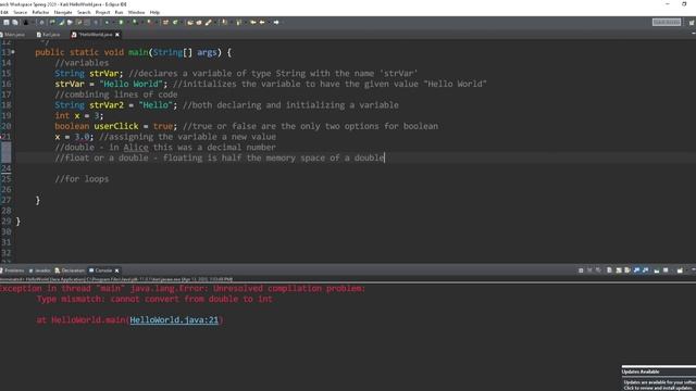 Java variables and for loop смотреть онлайн