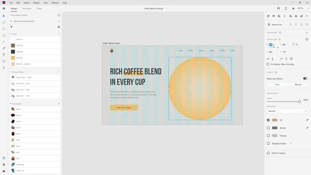Coffee Website Design In Adobe Xd / Auto Animate смотреть онлайн
