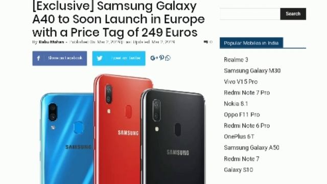 Samsung Galaxy A40 2019 First Look!!! смотреть онлайн