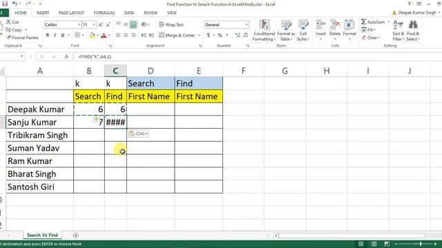 Search Function VS Find Function in Excel (Hindi) смотреть онлайн