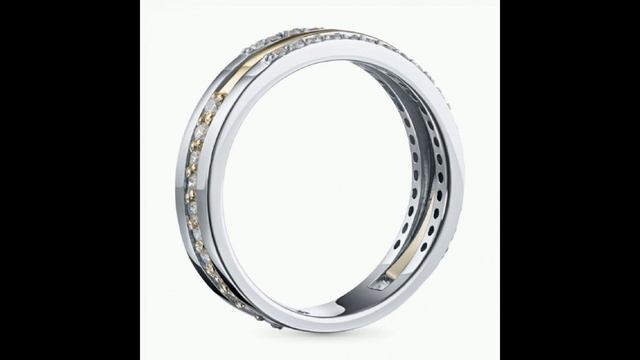 Обручальные кольца. Кольца из комбинированного золота с бриллиантами. смотреть онлайн