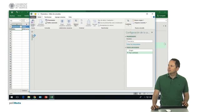 Excel Power query. Configurar una consulta con un parámetro dinámico | 26/107 | UPV смотреть онлайн