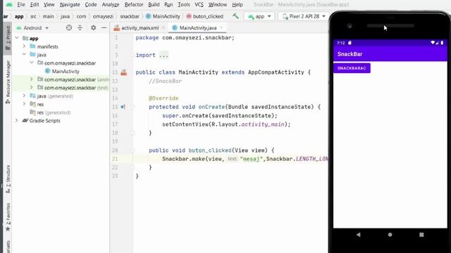 73 - SnackBar | Android Studio Dersleri (2021) смотреть онлайн