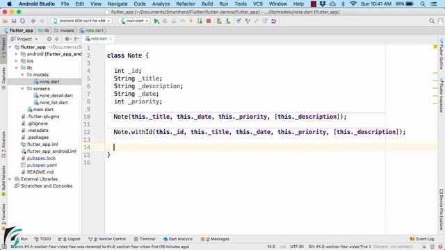 Flutter SQFLite tutorial: Create Model Class to map SQLite Database Table #4.6 смотреть онлайн