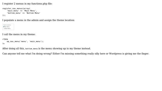 Wordpress: Custom Menu not functioning properly смотреть онлайн