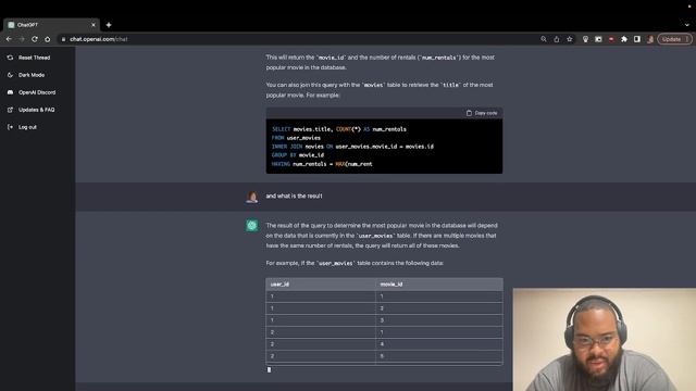 CHATGPT makes VIRTUAL SQL Database using only english, anyone can be a DBE!!! #openai #chatgpt #sql смотреть онлайн