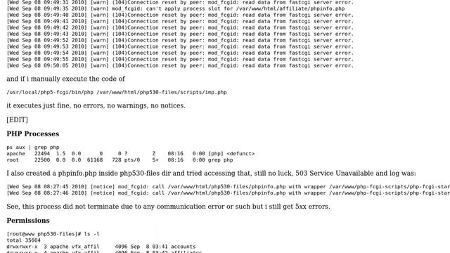 CentOS 5.5 , Apache2.2, PHP 5.2.14, Fastcgi 2.2-4 and 5xx Errors (2 Solutions!!) смотреть онлайн