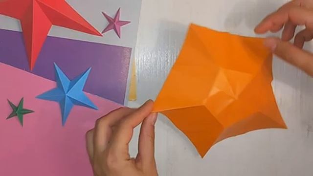 Звезда из бумаги. Объемные звездочки. Оригами звезда. Origami star. смотреть онлайн