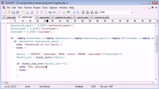 146 Registration Form Part 3 PHP Tutorials смотреть онлайн