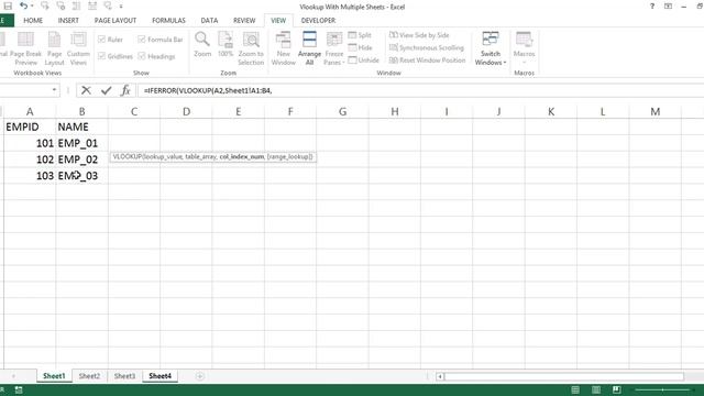 Vlookup With Multiple Sheets in Excel || MS Excel Telugu Tutorial смотреть онлайн