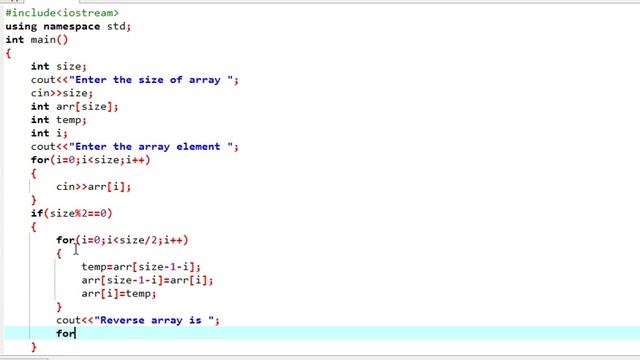 How to reverse array in c++ simple programm смотреть онлайн