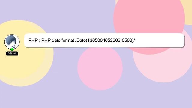 PHP : PHP date format /Date(1365004652303-0500)/ смотреть онлайн