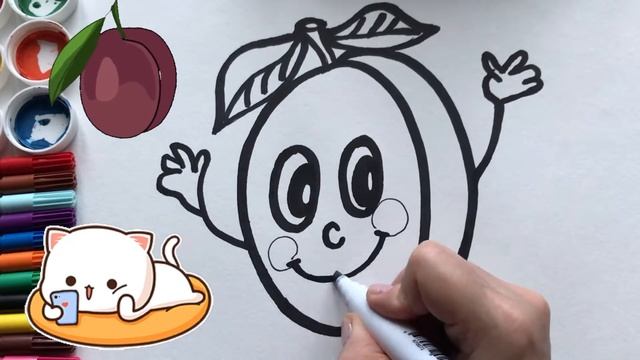 How to draw a plum | Как нарисовать сливу | Erik nasıl çizilir смотреть онлайн