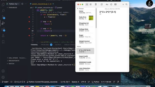 Power Recursive Function in Python смотреть онлайн