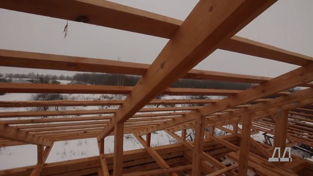 Крыша деревянного дома. Вальмовая кровля. смотреть онлайн