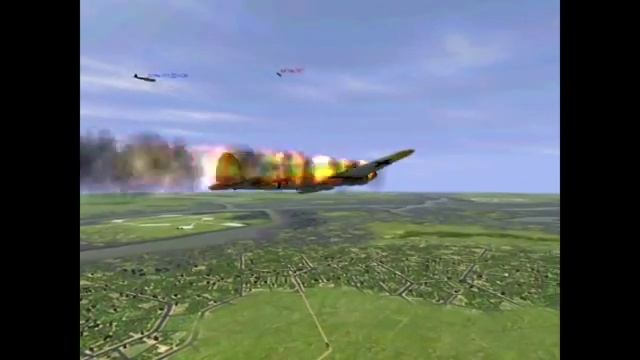 Як-9К с 37мм пушкой против He-111 (мишени) в игре Ил-2 Штурмовик смотреть онлайн