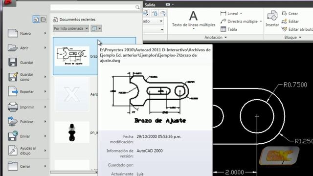 2.1 Autocad 2013, El Menú de la Aplicación. смотреть онлайн