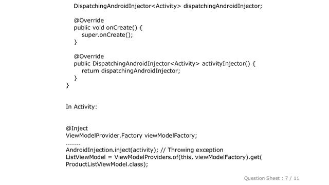 Android : Dagger: IllegalArgumentException: No injector factory bound for Class смотреть онлайн