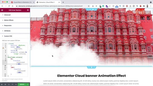 Cloud Animation Effect using Elementor | Wordpress Elementor Pro Tutorial смотреть онлайн