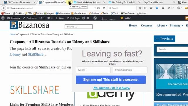 15 Add a Getresponse exit popup in WordPress смотреть онлайн