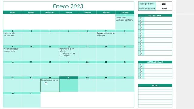 Planificador Mensual?Editable Perpetuo en Excel✅Calendario Agenda смотреть онлайн