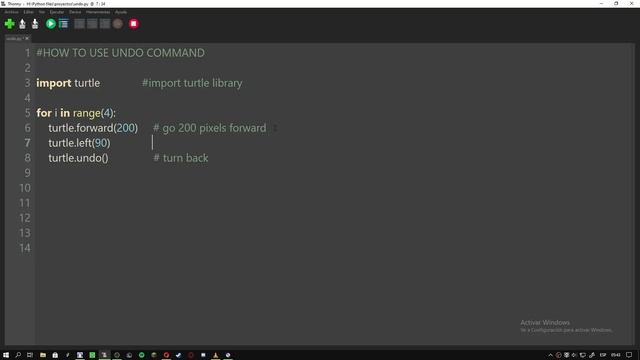 Python Turtle Graphics 6 # Undo Command смотреть онлайн