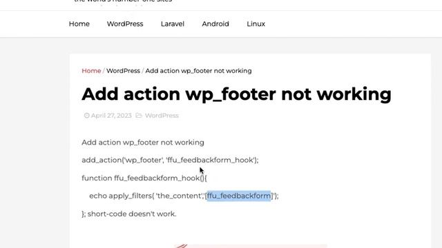 Add action wp_footer not working WordPress смотреть онлайн