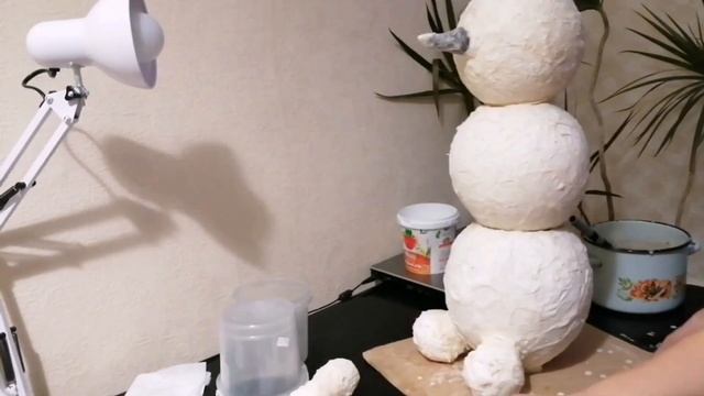 #handmade Как сделать СНЕГОВИКА из одной бумаги ☃️Мастер класс из Папье Маше ? смотреть онлайн