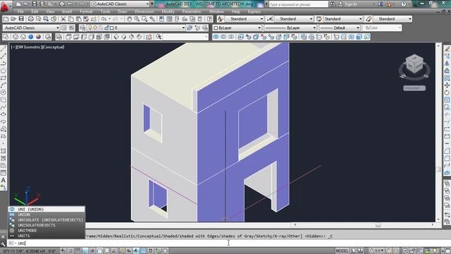 solid editing in Autocad 3D || Union Command in Autocad 3D || Separate Command In Autocad 3D смотреть онлайн