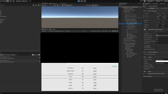 Infinite Scrolling Date Picker In Unity смотреть онлайн