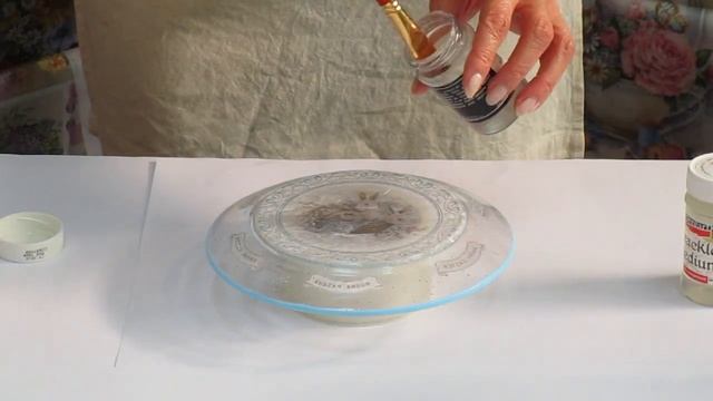 Reverse Decoupage On Glass Plate Tutorial For Beginners