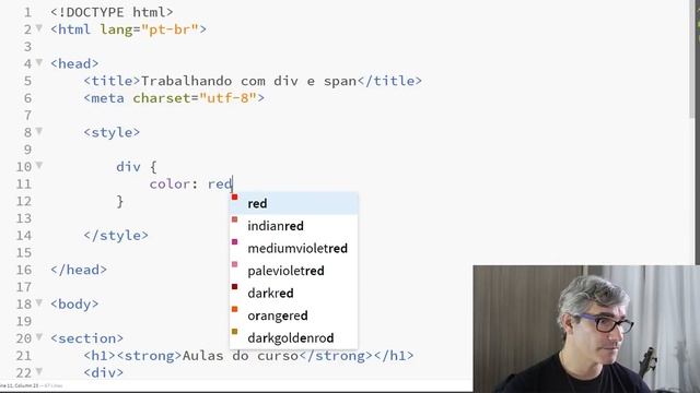 Curso de HTML e CSS Elementos div e span смотреть онлайн