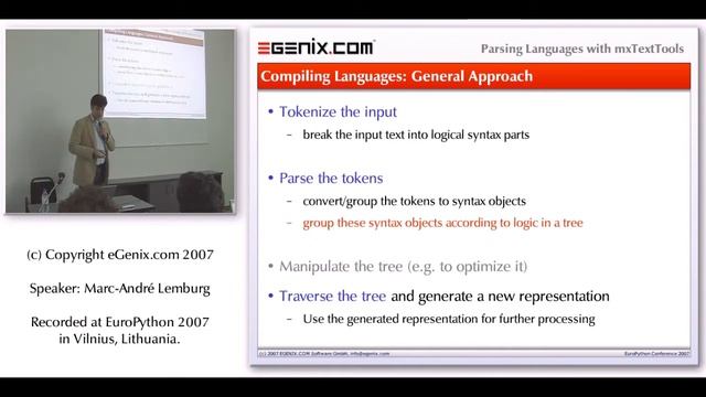 EuroPython 2007: Parsing Languages with mxTextTools смотреть онлайн