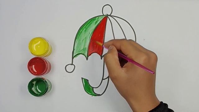 Drawing umbrella for children | Bolalar uchun soyabon chizish | Рисование зонтик для детей смотреть онлайн