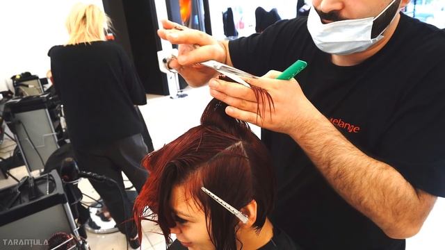 AMAZING HAIRCUT - SHORT ASYMMETRICAL BOB ( SIDE SWEPT BANGS ) смотреть онлайн