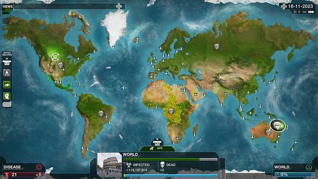 Plague Inc. Evolved (PS4) Simian Flu Casual (Walkthrough) смотреть онлайн