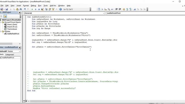 Refresh Excel Pivot table by VBA Macro code смотреть онлайн