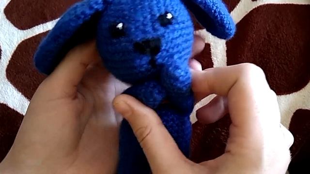 Щенок из синей пряжи (Амигуруми/Amigurumi)