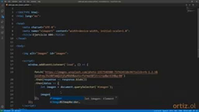 JavaScript - Ejercicio 604: Recibir Datos Binarios en una Solicitud fetch() para Cargar una Imagen смотреть онлайн